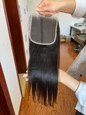 Back view of HD Lace Closure Light Yaki – Relaxed Natural Straight Texture
