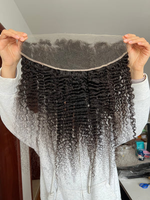 Back view of HD Lace Frontal Exotic Kinky Curly – Bold Volume & Texture