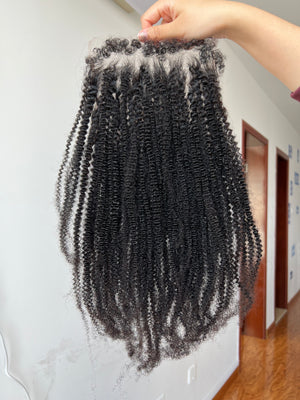 Frontal view of HD Lace Closure 4C – Kinky Coily Afro Texture, 100% Human Hair