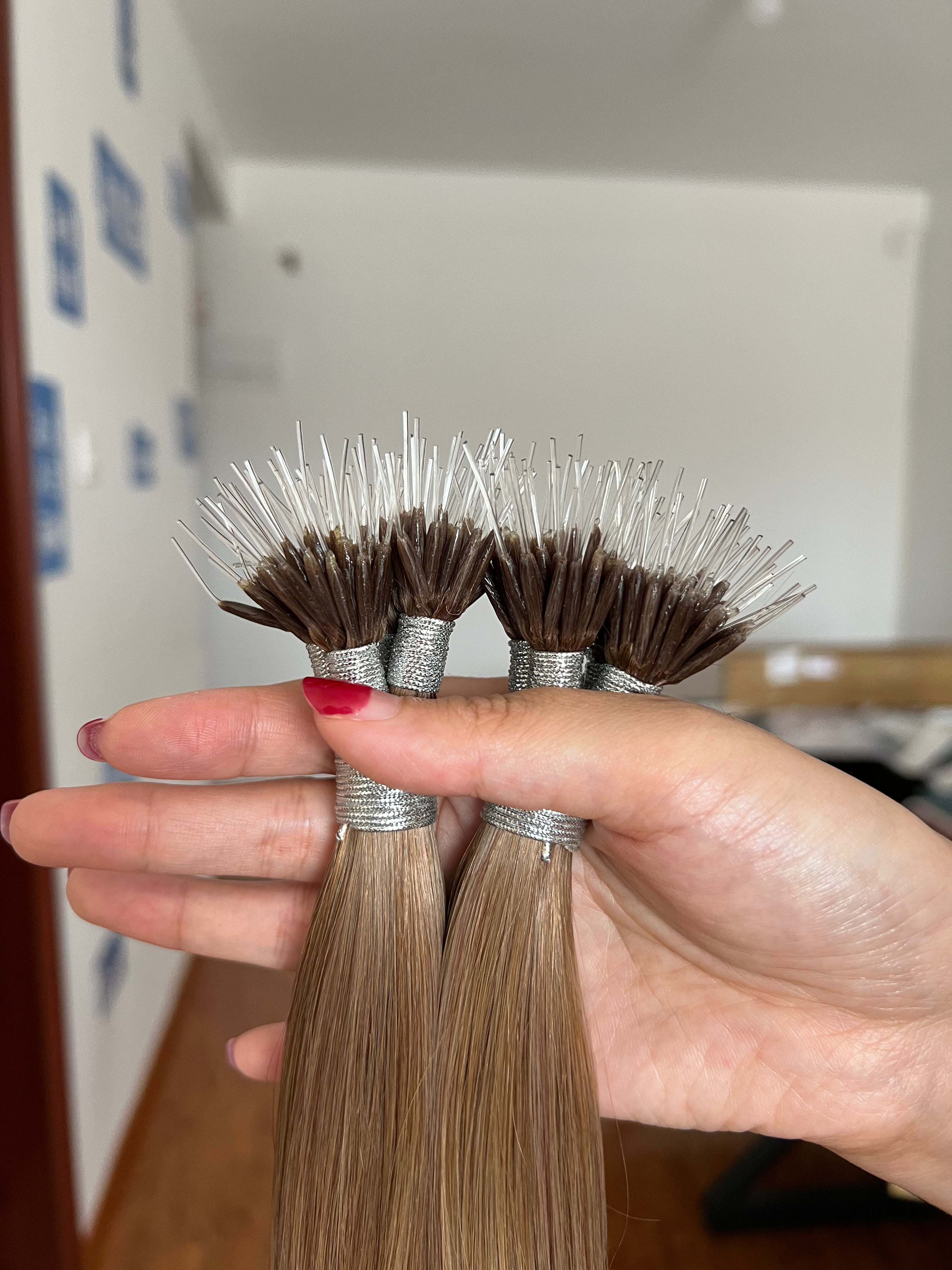 DOUBLE DRAWN F-Tip Hair Extensions 0.8g/pcs Straight #T8P8/24 Wholesale Price 100% 13A Virgin Hair