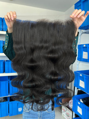 Frontal view of HD Lace Frontal Body Wave – 100% Human Hair, Invisible Knots