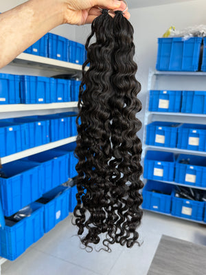 knotless pre-separated crochet hair extensions loose curly – natural look, quick install, tangle-free