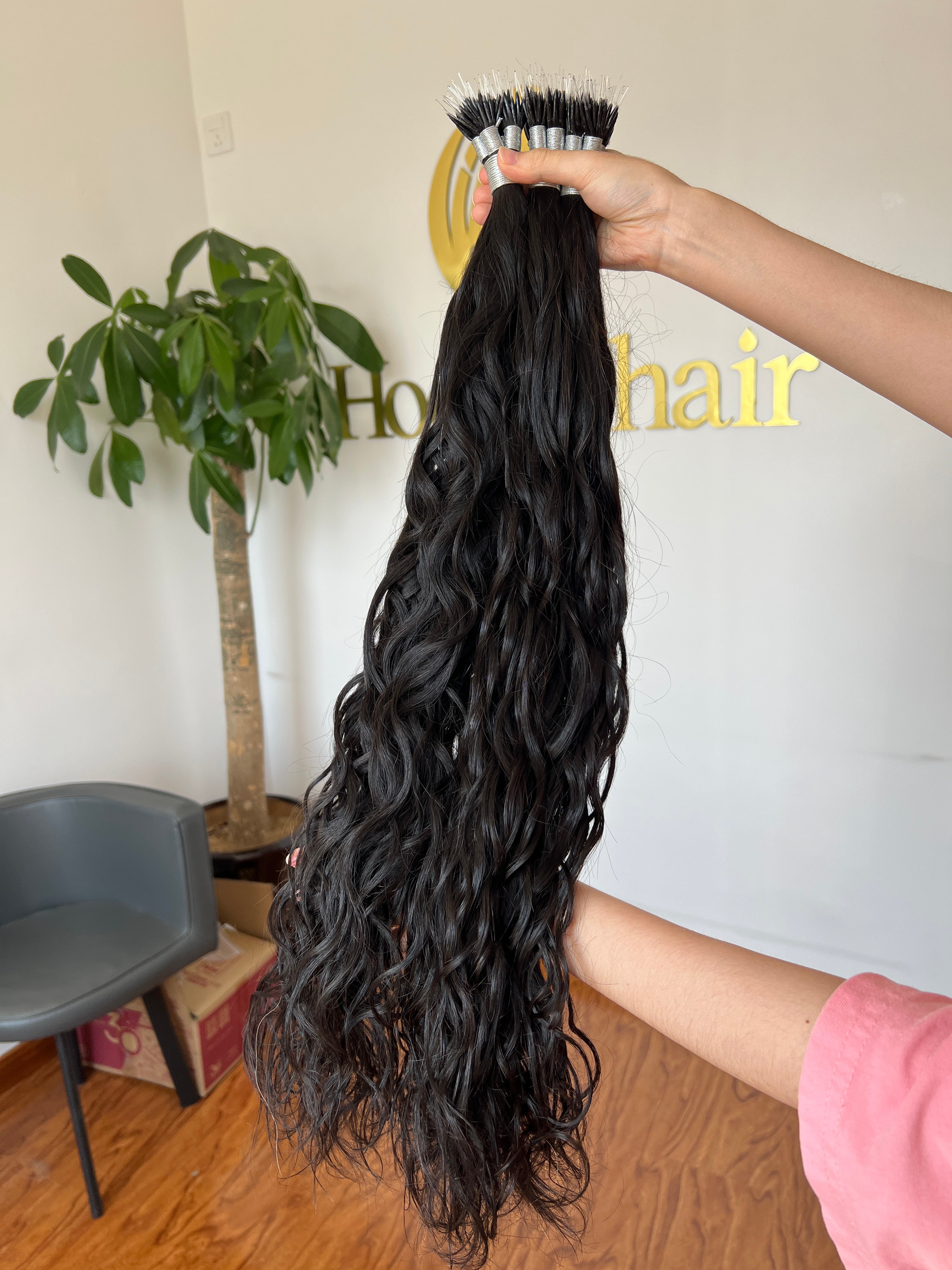 F-Tip Hair Extensions 0.8g/pcs Natural Wave Wholesale Price 100% 13A Virgin Hair