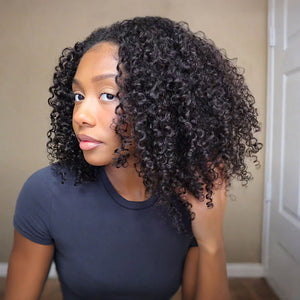 Side view of Flip-over Half Wig Twist Curly – Defined Twist Curls, 100% Human Hair, Glueless