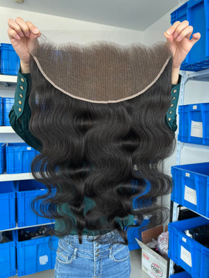Back view of HD Lace Frontal Body Wave – 100% Human Hair, Invisible Knots
