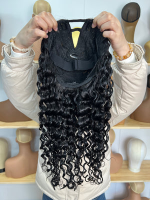Back view of V-part Wig Water Wave – Wet & Wavy, 100% Human Hair