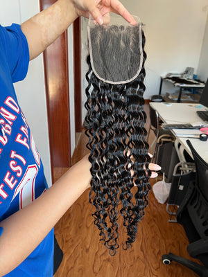 Back view of HD Lace Closure Deep Curly – Long-lasting Volume & Definition