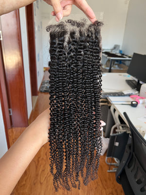 Frontal view of HD Lace Closure Afro Kinky Curly – Big Natural Afro Style