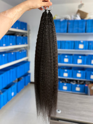 knotless pre-separated crochet hair extensions kinky straght – natural look, quick install, tangle-free