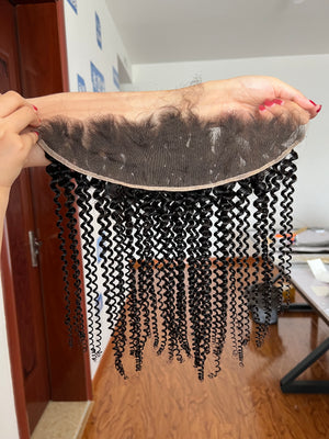 Back view of HD Lace Frontal Kinky Curly – Tight & Bouncy Natural Curls