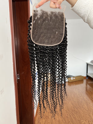 Back view of HD Lace Closure Kinky Curly – Tight & Bouncy Natural Curls
