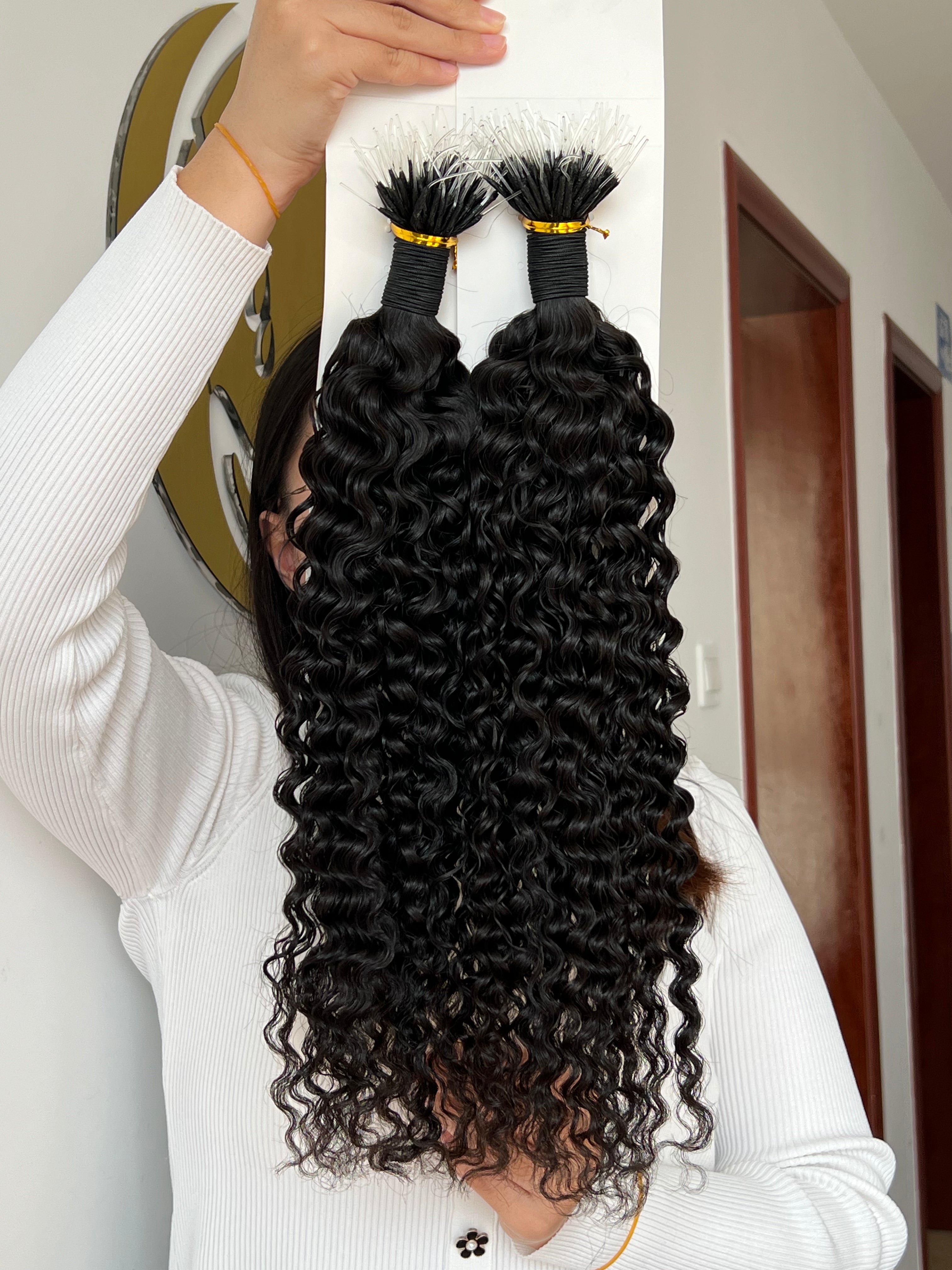 F-Tip Hair Extensions 0.8g/pcs Deep Curly Wholesale Price 100% 13A Virgin Hair