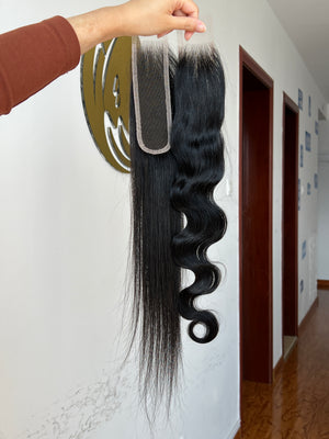 Frontal and back view of HD lace closure wholesale price 20% off Black Friday Specials