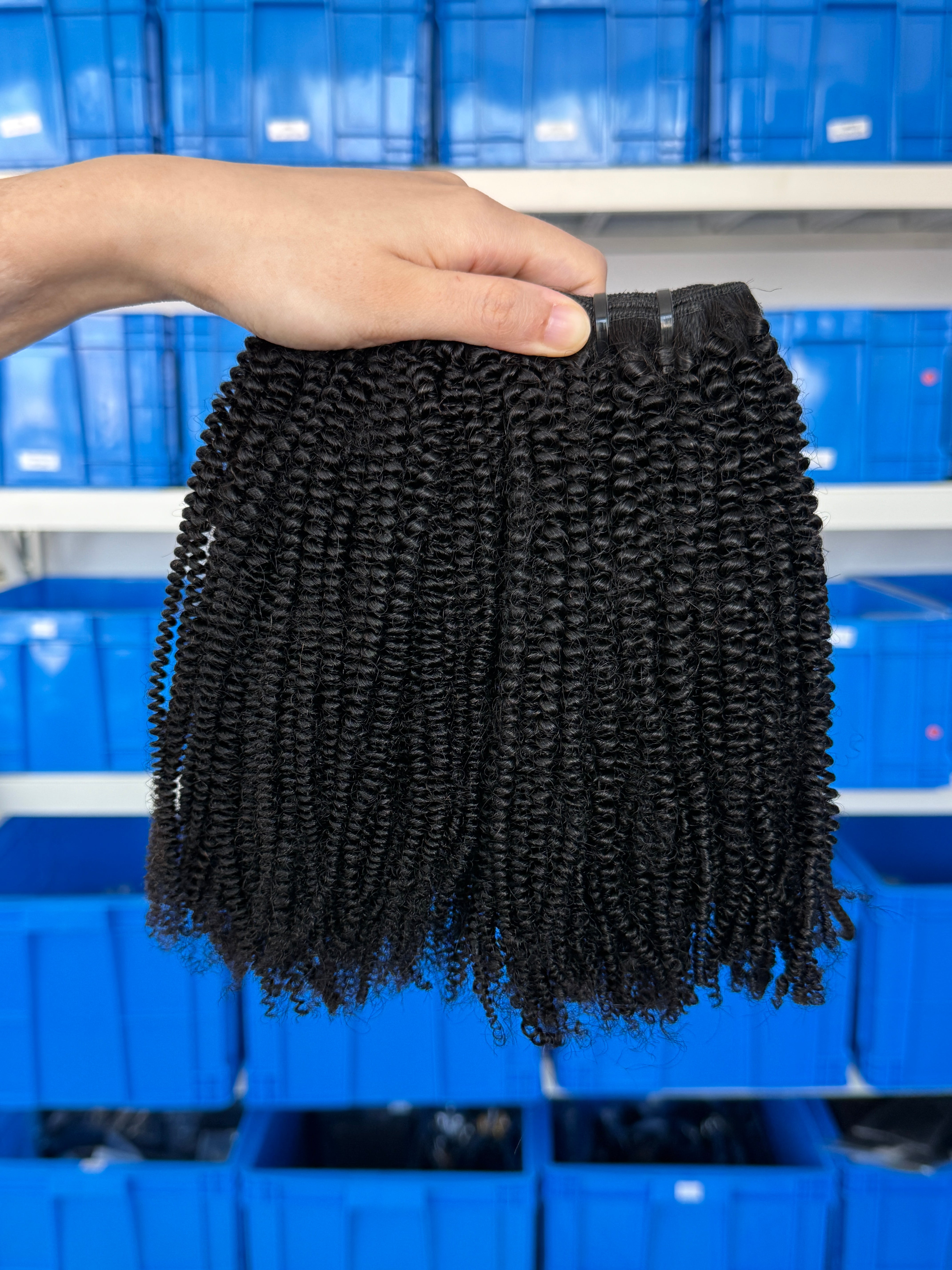 Multi-Textured 4B Curly Weft Hair Extensions Human Hair Factory Direct Price