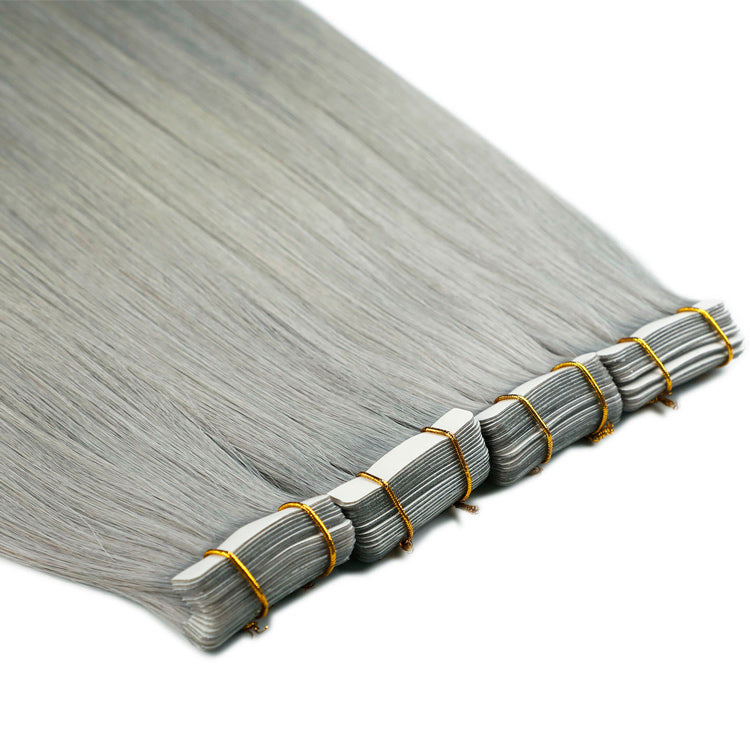 Wholesale Grey Hair Russian Invisible Tape In Hair