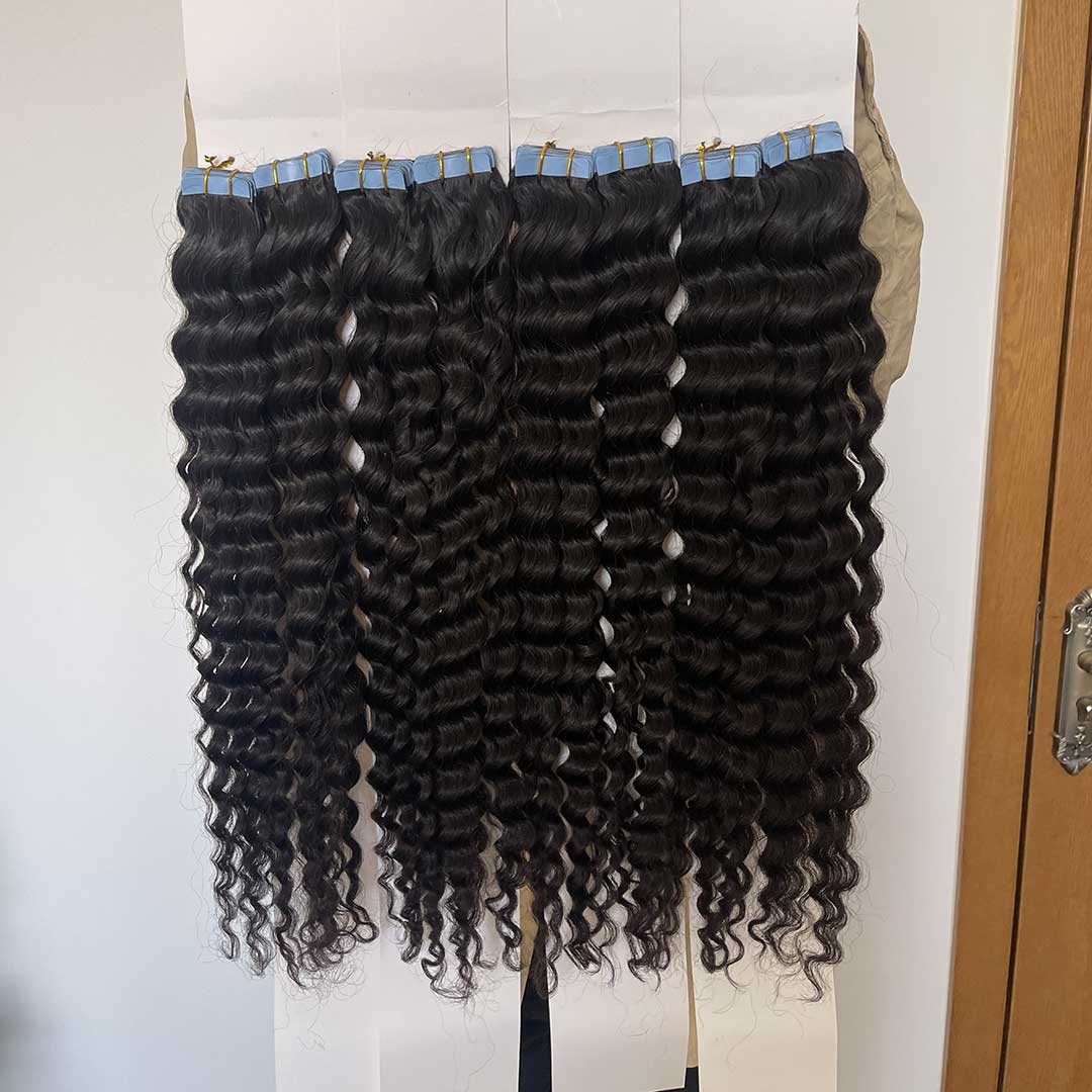 Tape in Extensions Deep Wave Wholesale Price 100% Human Virgin Hair