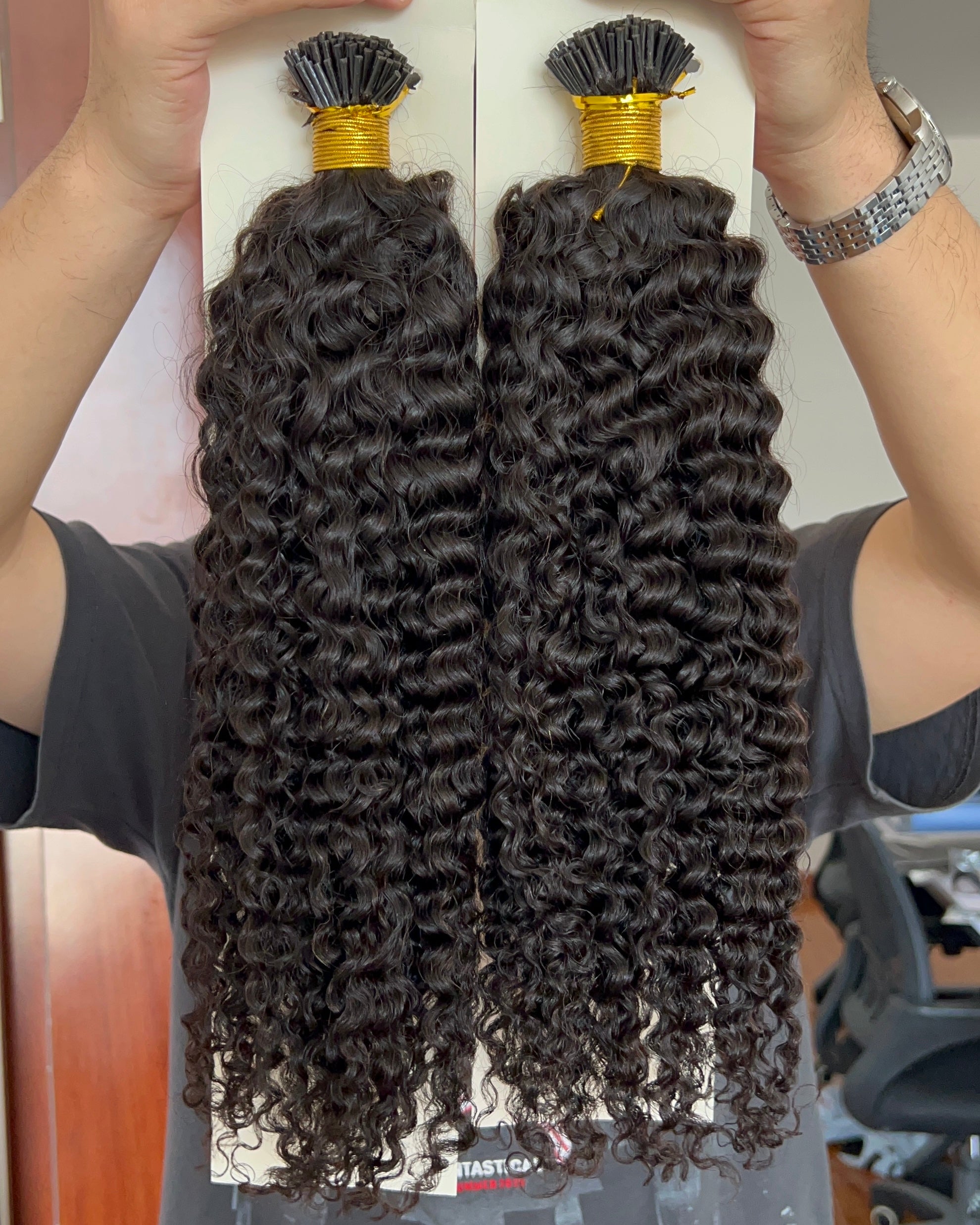 Micro Link Thin Tip Hair Extensions 0.8g/pcs Kinky Curly Wholesale Price 100% 12A Virgin Hair