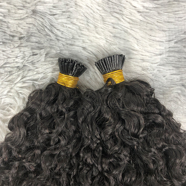Virgin Burmese Curly I-Tip Hair Extensions Wholesale Price