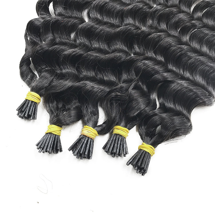 Virgin Deep Wave I-Tip Hair Extensions Wholesale Price