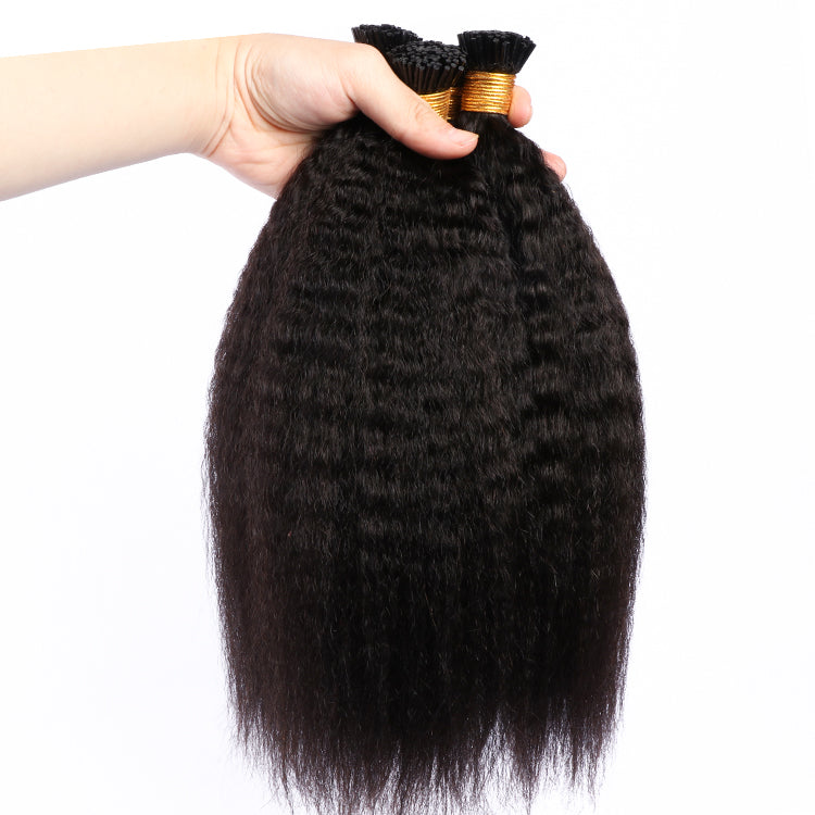 Virgin Kinky Straight I-Tip Hair Extensions Wholesale Price