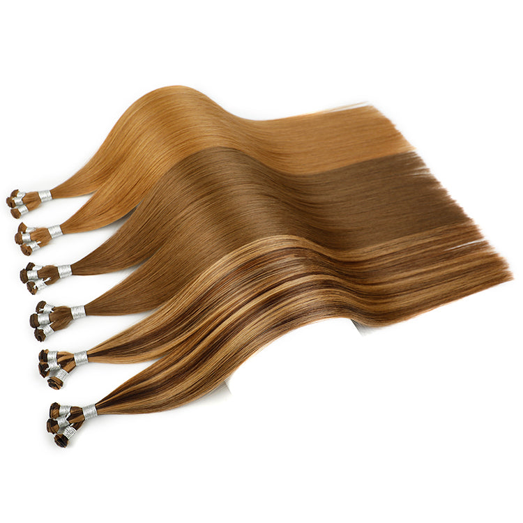 Top Quality Double Drawn Remy Hand Tied Weft Hair Extension Handtied Hair