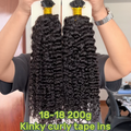 Micro Link Thin Tip Hair Extensions 0.8g/pcs Kinky Curly Super Deal 18" 18" 200g