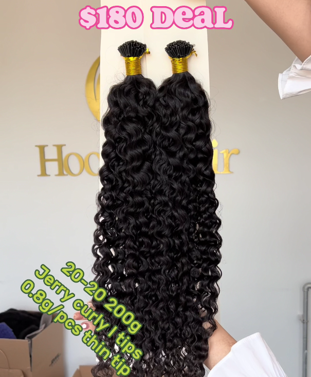 Micro Link Thin Tip Hair Extensions 0.8g/pcs Jerry Curl Super Deal 20" 20“ 200g