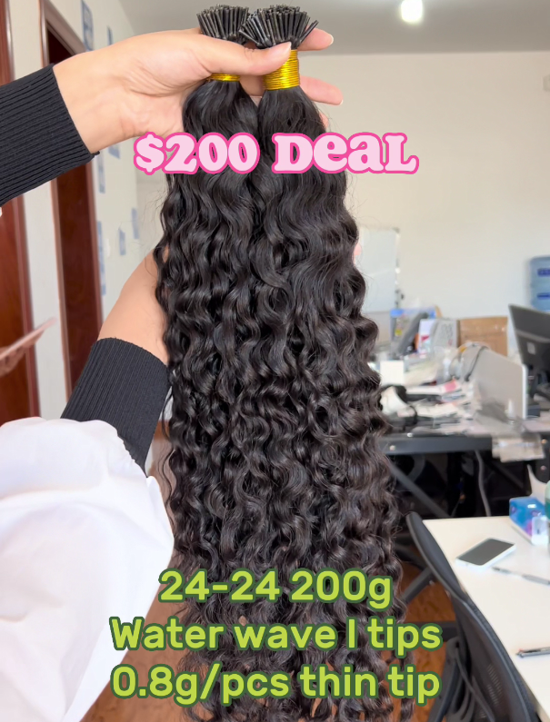 Micro Link Thin Tip Hair Extensions 0.8g/pcs Water Wave Super Deal 24" 24" 200g