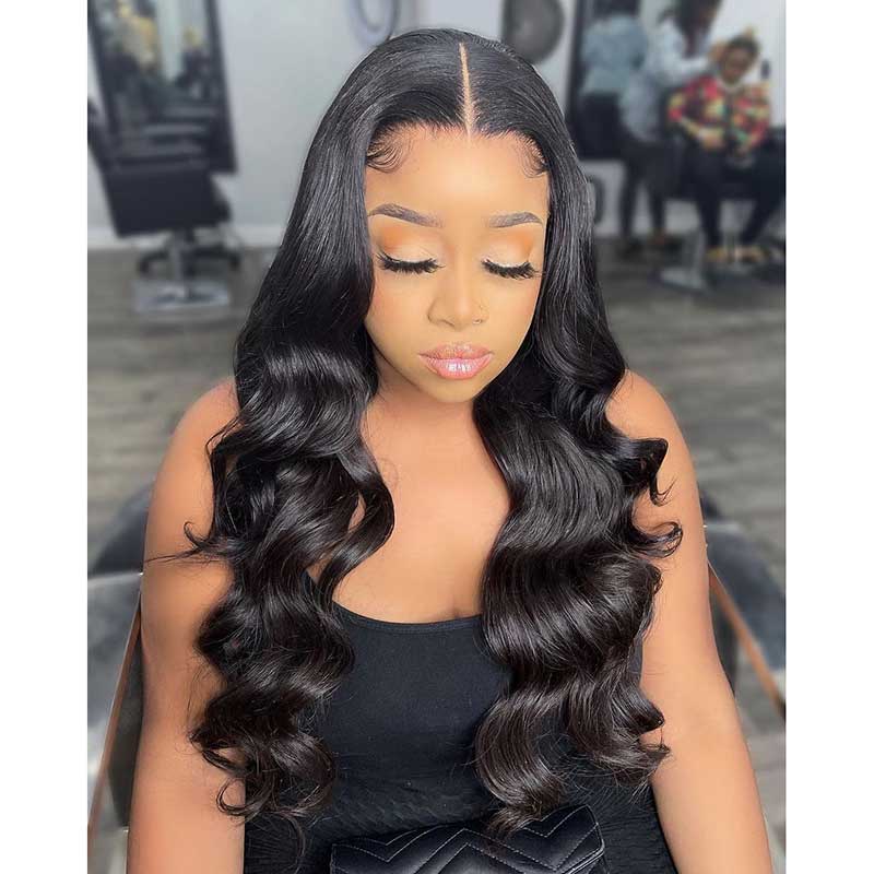 HoomyHair 13x4 HD Lace Front Wig Undetectable Skin Melt Body Wave Human Hair Lace Wig