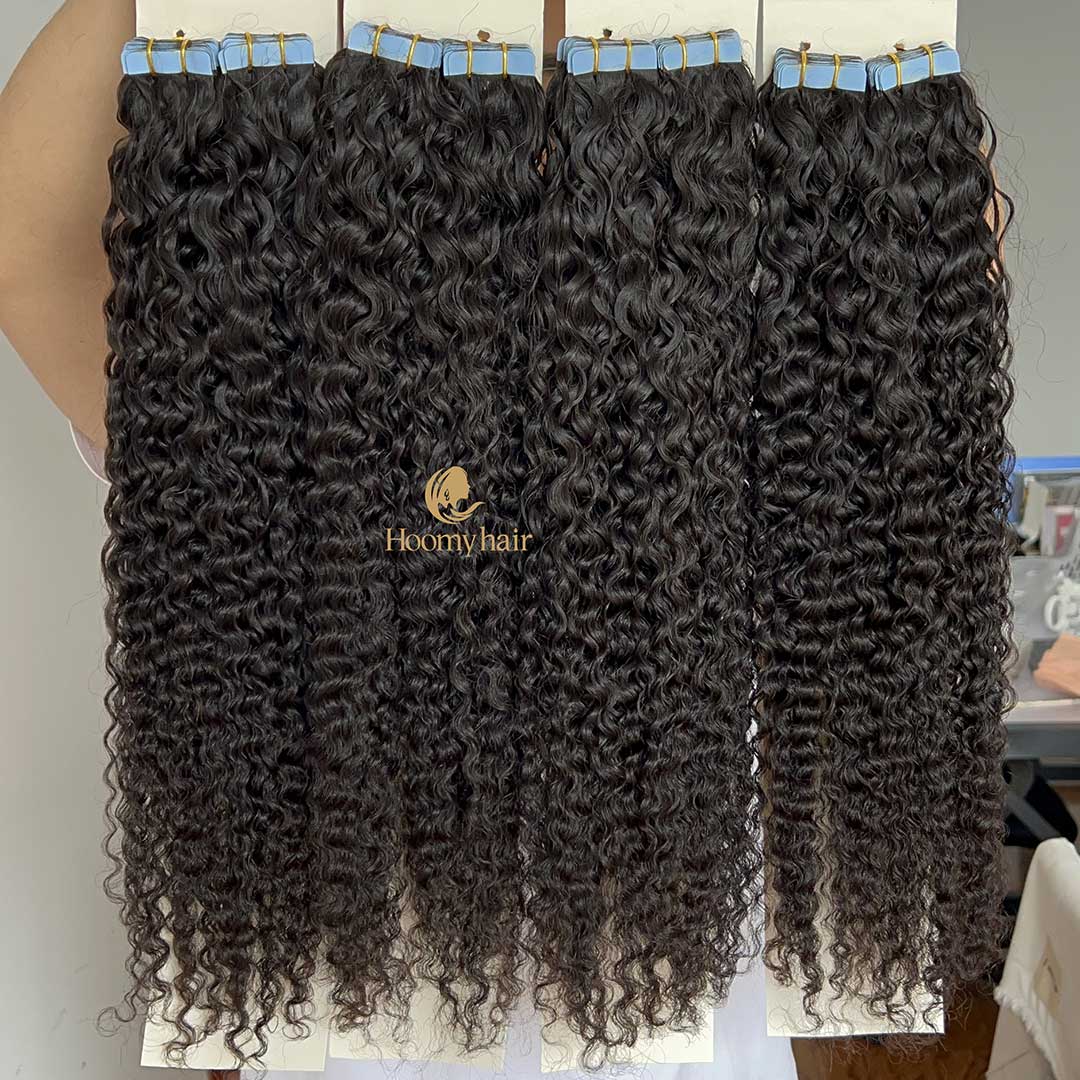Tape in Extensions Kinky Curly Wholesale Price 100% Human Virgin Hair
