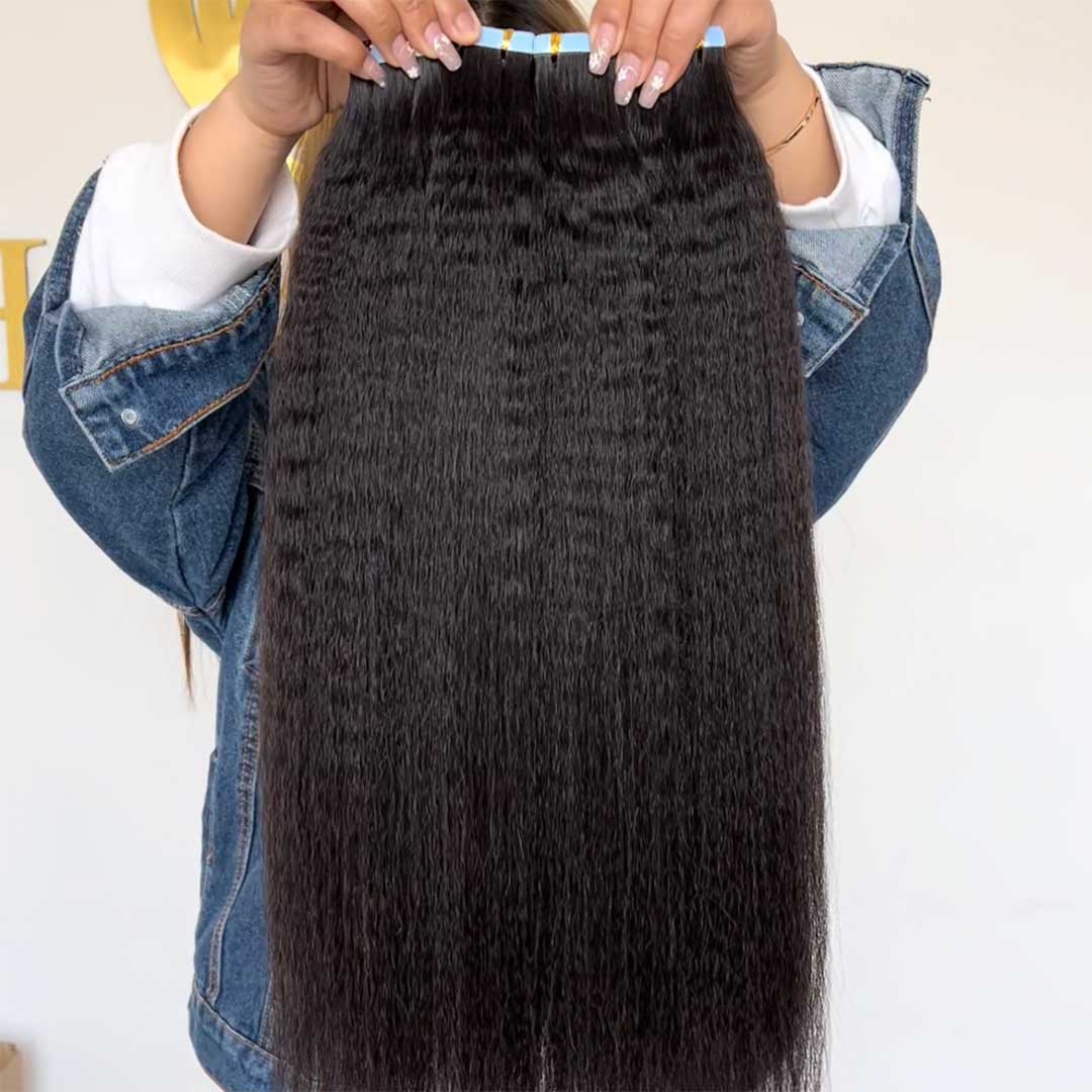 Tape in Extensions Corse Yaki Wholesale Price 100% Human Virgin Hair