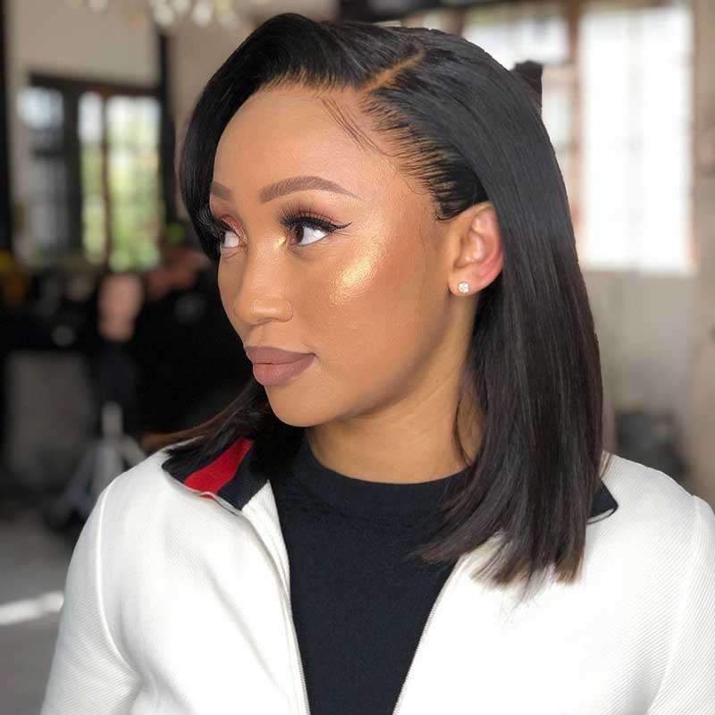 HoomyHair 13x4 HD Bob Lace Front Wig Human Straight Side Part