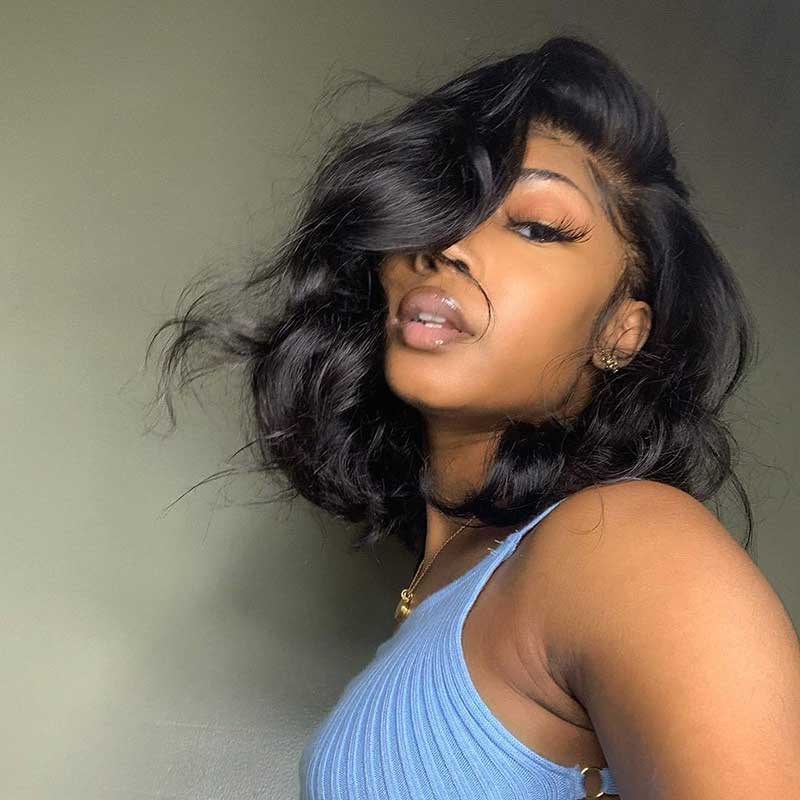 HoomyHair 13x4 HD Lace Front Wig Bob Style Human Hair Lace Wig