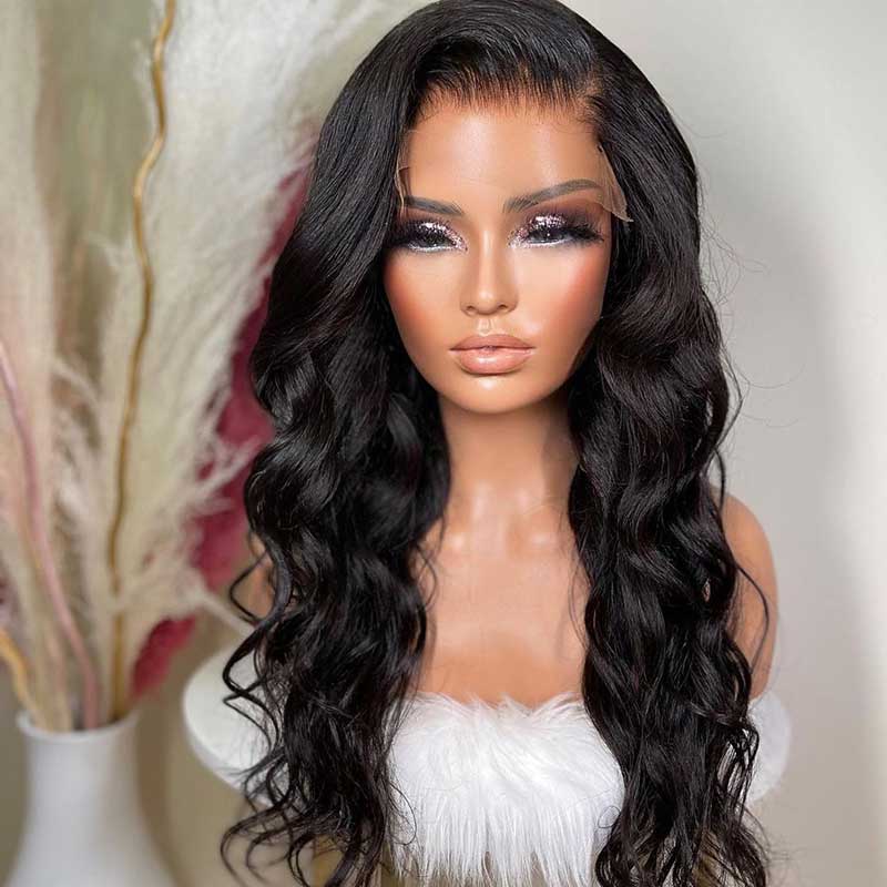 HoomyHair 13x4 HD Lace Front Wig Loose Wave Undetectable Skin Melt Human Hair Lace Wig