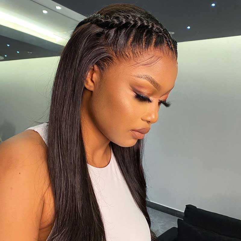 HoomyHair 13x4 HD Lace Front Wig Straight Undetectable Skin Melt Human Hair Lace Wig