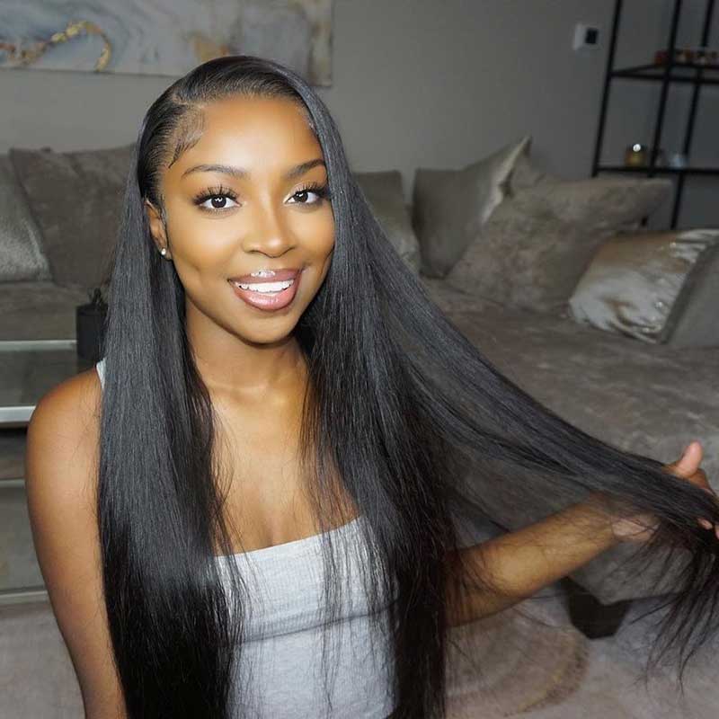 HoomyHair 13x4 HD Lace Front Wig Undetectable Skin Melt Human Hair Lace Wig Silky Straight