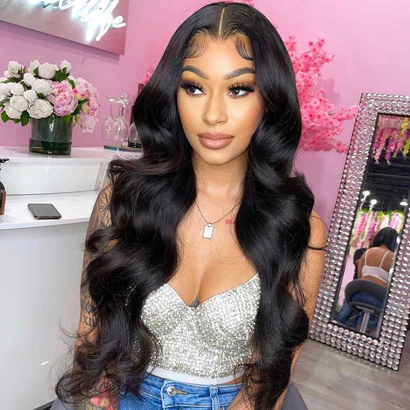 HoomyHair 13x4 HD Lace Front Wig Graceful Wavy Undetectable Skin Melt Human Hair Lace Wig