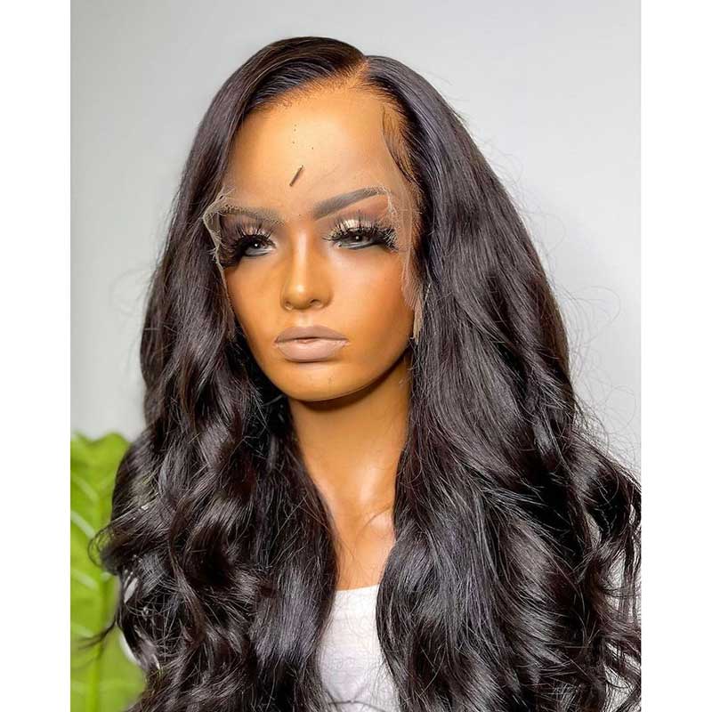 HoomyHair 13x4 HD Lace Front Wig Undetectable Skin Melt Human Hair Wavy Lace Wig