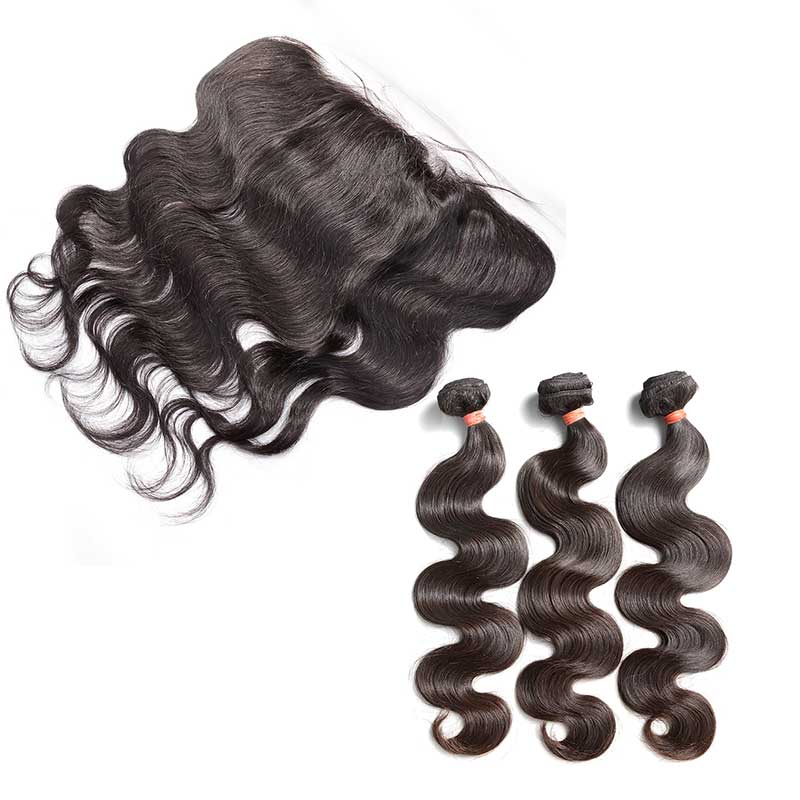 HoomyHair Body Wave 10A TOP Quality Virgin Hair 3 Bundles with 13X4 HD Frontal