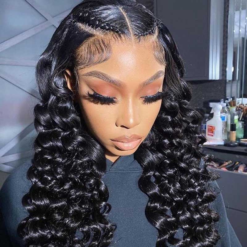 HoomyHair Brazilian Curly 13x6 Undetectable Skin Melt Lace Front Human Hair Wig