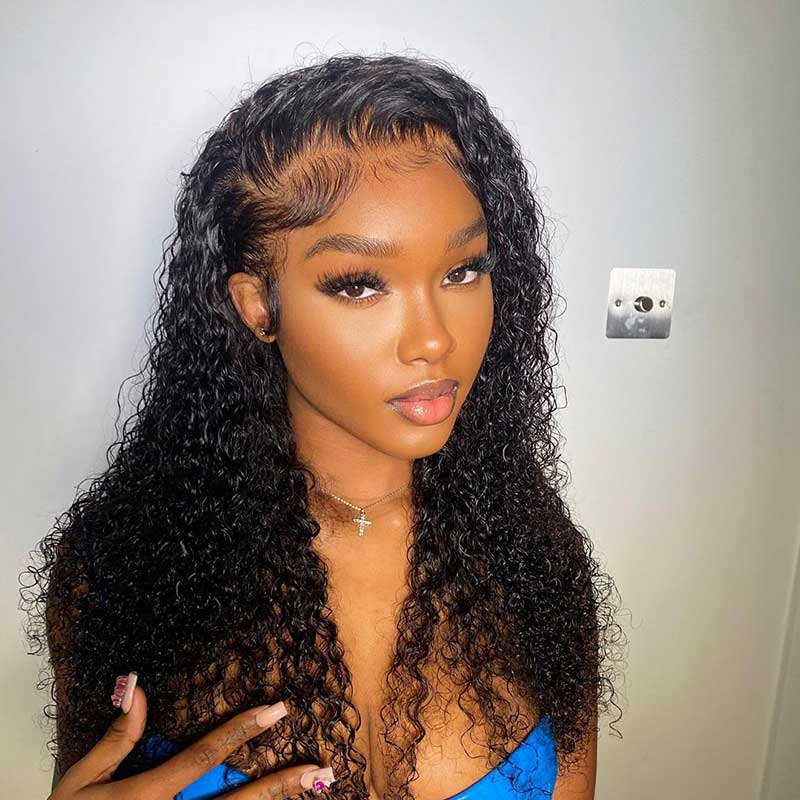 HoomyHair Deep Curly 13x6 Undetectable Skin Melt Lace Front Human Hair Wig