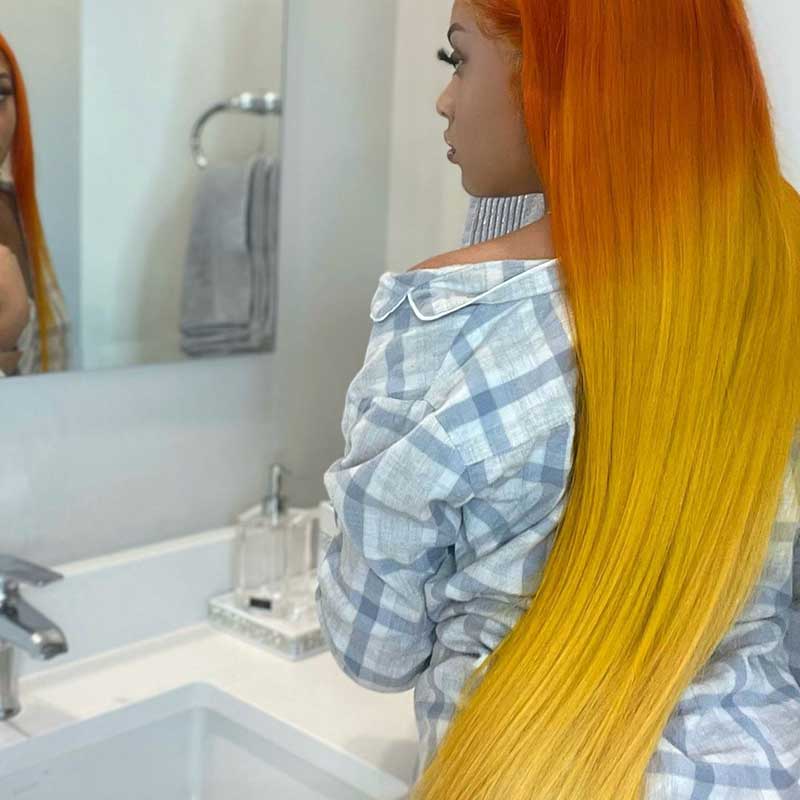 HoomyHair Dragon Fire Color 🔥🐉 13x6 HD Lace Front Human Hair Wig