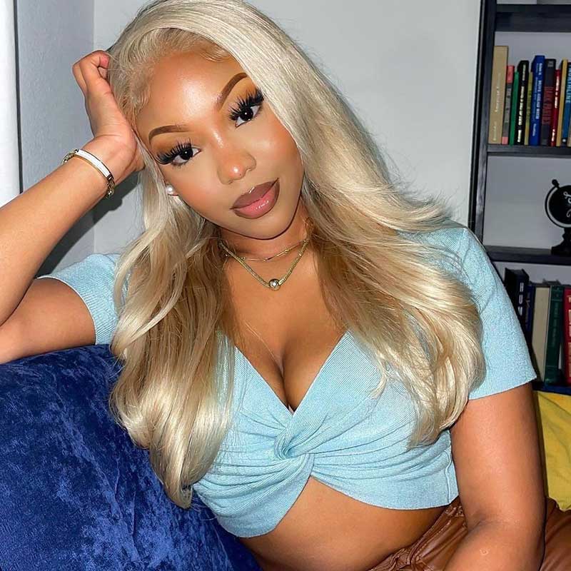 HoomyHair Golden Silver Color 🤍🤎 13x6 HD Lace Front Human Hair Wig