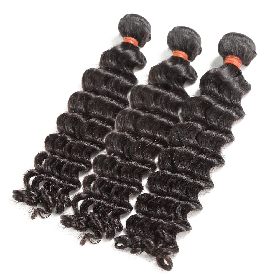 HoomyHair Natural Wave 10A TOP Quality Virgin Hair 3 Bundles with 13X4 HD Frontal