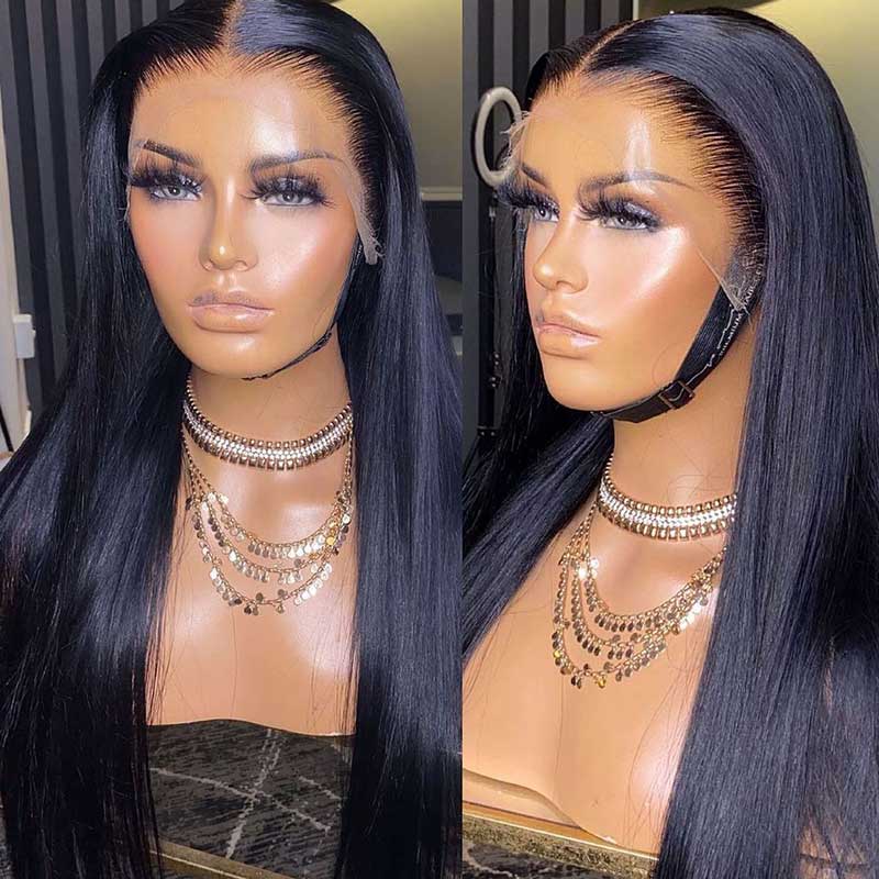 HoomyHair Velvet Straight 13x4 HD Lace Front Wig Undetectable Skin Melt Human Hair Lace Wig