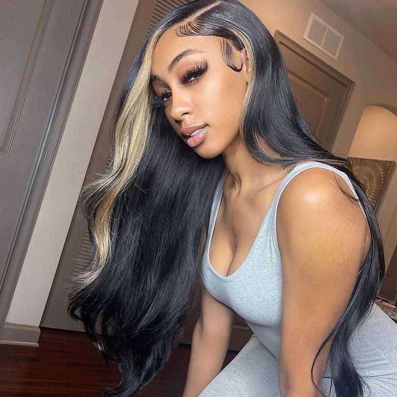 HoomyHair Wavy Highlight Color 🐿 13x6 HD Lace Front Human Hair Wig