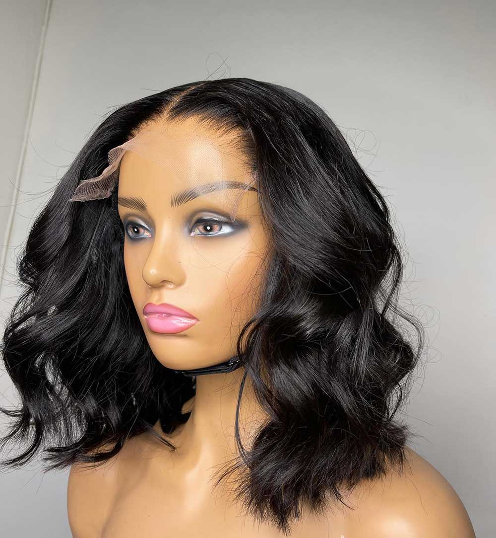 TARAJI | Full Lace Wig Messy Bob HD Film Lace Indian Virgin Human Hair Wig