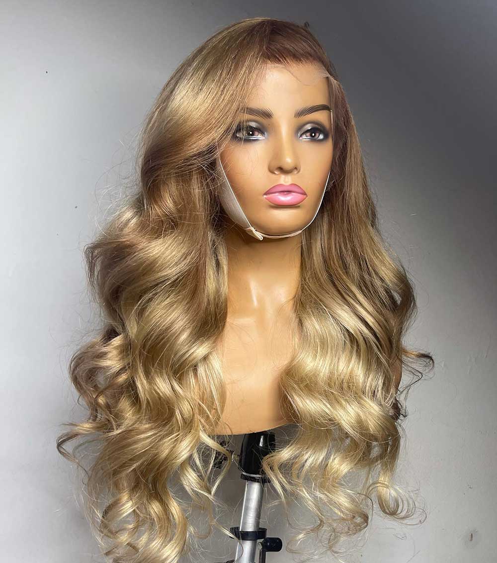 WHITNEY | Full Lace Wig Multidimensional Blondes Film Lace Indian Virgin Human Hair Wig