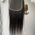 Back view of HD Lace Closure Yaki Straight – Relaxed Natural Straight, 100% Human Hair