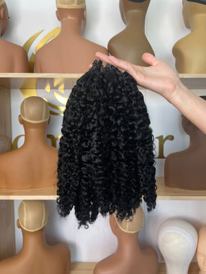 knotless pre-separated crochet hair extensions Burmese curly – natural look, quick install, tangle-free